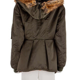 Kürklü kapüşonlu parka mont