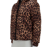 Çift taraflı, leopar, puffer mont
