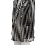 Kruvaze, kaz ayağı desenli blazer