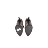 Metal logolu deri bootie