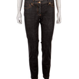 Metal logolu jean pantolon
