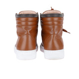 Logolu, monili, deri sneaker bot