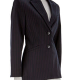 Logo astarlı, çizgili blazer