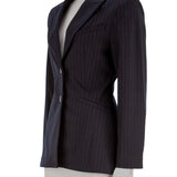 Logo astarlı, çizgili blazer