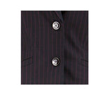Logo astarlı, çizgili blazer