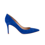 Sivri burunlu süet stiletto