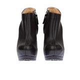 Platformlu deri bootie