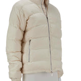 Dik yakalı, kaz tüyü puffer mont