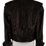 Kemerli, oversize biker deri ceket