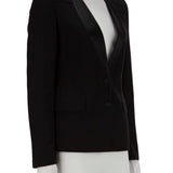 Saten yakalı, pamuklu blazer