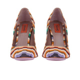 Zikzak desenli kumaş ayakkabı