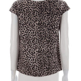 Leopar desenli ipek bluz