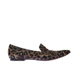 Leopar desenli sivri burunlu loafer
