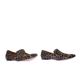 Leopar desenli sivri burunlu loafer