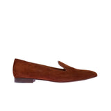 Yuvarlak burunlu, süet loafer