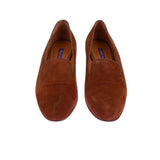 Yuvarlak burunlu, süet loafer