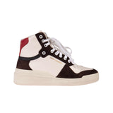 Logo yazılı, deri-süet sneaker bot