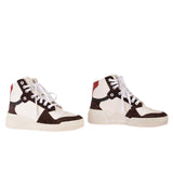 Logo yazılı, deri-süet sneaker bot