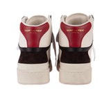 Logo yazılı, deri-süet sneaker bot