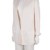 Gizli kopçalı ipek blazer