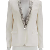 Yılan desenli yakalı blazer