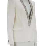Yılan desenli yakalı blazer