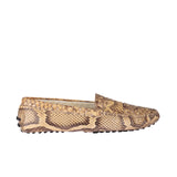 Desenli deri loafer